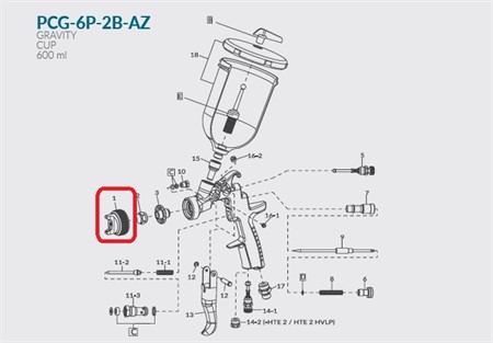 AZ3 HTE-2 Air Cap Set 1,0-1,5